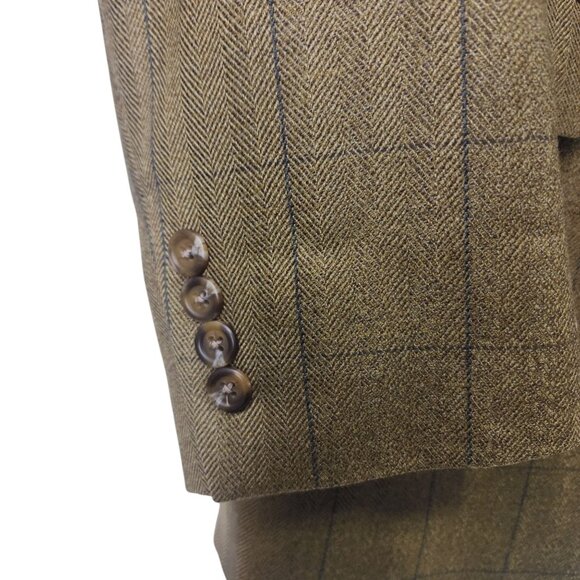 Lauren Ralph Lauren Mens Wool Blazer L Plaid Windowpane Pattern - Picture 3 of 9
